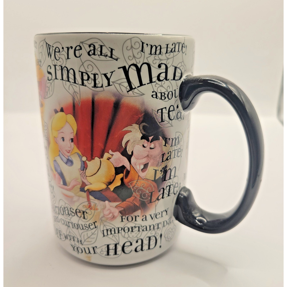 Alice in Wonderland "I'm Late" Disney Parks Ceramic Coffee Tea Mug Cup